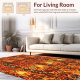 Ultra Soft Area Rug, Non Slip, Stain Resistant, Washable Area Rugs for Living Room, Bedroom, Chic Playful Animal Theme(Orange)