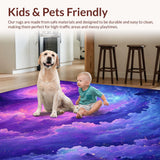 Ultra Soft Area Rug, Non Slip, Stain Resistant, Washable Area Rugs for Living Room, Bedroom, Radiant Space Odyssey Visuals(Purple)
