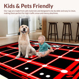 Ultra Soft Area Rug, Non Slip, Stain Resistant, Washable Area Rugs for Living Room, Bedroom, Playful Geometric Dice Motif(Black)