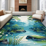 Dreamy Watercolor Pond Visualization(Blue)