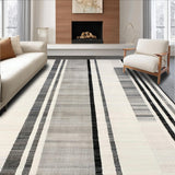 Ultra Soft Area Rug, Non Slip, Stain Resistant, Washable Area Rugs for Living Room, Bedroom, Textured Monochrome Carpet Bold Striped Floor Accent(Gray)