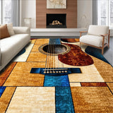 Ultra Soft Area Rug, Non Slip, Stain Resistant, Washable Area Rugs for Living Room, Bedroom, Contemporary Musical Notes Design(Brown)