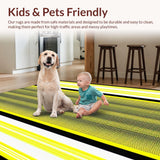 Ultra Soft Area Rug, Non Slip, Stain Resistant, Washable Area Rugs for Living Room, Bedroom, Vibrant Abstract Pattern Statement(Yellow)