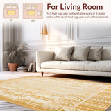 Ultra Soft Area Rug, Non Slip, Stain Resistant, Washable Area Rugs for Living Room, Bedroom, Boho Chic Area Rug Earthy Tone Carpet(Beige)