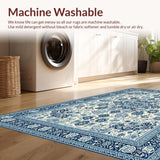 Ultra Soft Area Rug, Non Slip, Stain Resistant, Washable Area Rugs for Living Room, Bedroom, Colorful Urban Symmetrical Elements(White)