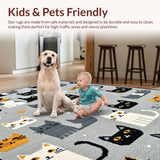 Ultra Soft Area Rug, Non Slip, Stain Resistant, Washable Area Rugs for Living Room, Bedroom, Vivid Unique Animal Art Design(Gray)