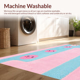 Ultra Soft Area Rug, Non Slip, Stain Resistant, Washable Area Rugs for Living Room, Bedroom, Fun Vibrant Expression Layout(Pink)