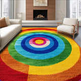 Ultra Soft Area Rug, Non Slip, Stain Resistant, Washable Area Rugs for Living Room, Bedroom, Vivid Circular Pattern Cloakroom Floor Mat(Red)