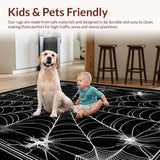 Ultra Soft Area Rug, Non Slip, Stain Resistant, Washable Area Rugs for Living Room, Bedroom, Sinister Halloween Gothic Aesthetic(Black)
