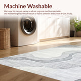 Ultra Soft Area Rug, Non Slip, Stain Resistant, Washable Area Rugs for Living Room, Bedroom, Sleek Minimalist Plush Cloud Effect(Gray)