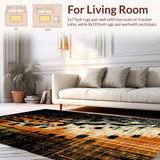 Ultra Soft Area Rug, Non Slip, Stain Resistant, Washable Area Rugs for Living Room, Bedroom, Elegant Modern Animal Motif(Brown)