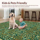 Ultra Soft Area Rug, Non Slip, Stain Resistant, Washable Area Rugs for Living Room, Bedroom, Elegant Medusa Gold Motif(Gold)