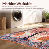 Ultra Soft Area Rug, Non Slip, Stain Resistant, Washable Area Rugs for Living Room, Bedroom, Contemporary Lush Floral Aesthetic(Pink)