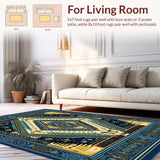 Ultra Soft Area Rug, Non Slip, Stain Resistant, Washable Area Rugs for Living Room, Bedroom, Machine(Blue)