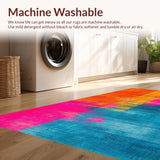 Ultra Soft Area Rug, Non Slip, Stain Resistant, Washable Area Rugs for Living Room, Bedroom, Trendy Soft Palette Graphic Elements(Orange)
