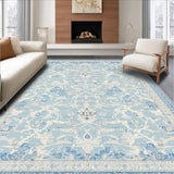 Ultra Soft Area Rug, Non Slip, Stain Resistant, Washable Area Rugs for Living Room, Bedroom, Sophisticated Knot Bow Rug Blue Decorative Mat with Refined Ribbon Design(Blue)