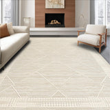 Ultra Soft Area Rug, Non Slip, Stain Resistant, Washable Area Rugs for Living Room, Bedroom, Beige Area Low Profile Design(Beige)