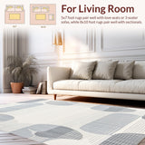 Ultra Soft Area Rug, Non Slip, Stain Resistant, Washable Area Rugs for Living Room, Bedroom, Modern Scallops(Ivory)