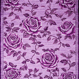 Ultra Soft Area Rug, Non Slip, Stain Resistant, Washable Area Rugs for Living Room, Bedroom, Enchanting Floral Embrace Design(Purple)
