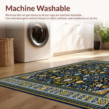 Ultra Soft Area Rug, Non Slip, Stain Resistant, Washable Area Rugs for Living Room, Bedroom, Classic Stripe(Blue)