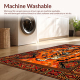 Ultra Soft Area Rug, Non Slip, Stain Resistant, Washable Area Rugs for Living Room, Bedroom, Bold Tiger Stripes Visual Delight(Orange)
