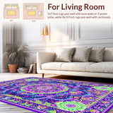 Ultra Soft Area Rug, Non Slip, Stain Resistant, Washable Area Rugs for Living Room, Bedroom, Dreamy Color Palette Design(Purple)