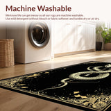 Ultra Soft Area Rug, Non Slip, Stain Resistant, Washable Area Rugs for Living Room, Bedroom, Striking Modern Snake Graphics(White)