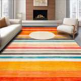 Ultra Soft Area Rug, Non Slip, Stain Resistant, Washable Area Rugs for Living Room, Bedroom, Artful Diamond Arrangement in Orange(Orange)