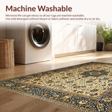 Ultra Soft Area Rug, Non Slip, Stain Resistant, Washable Area Rugs for Living Room, Bedroom, Elegant Neutral Paisley Aesthetic(Beige)