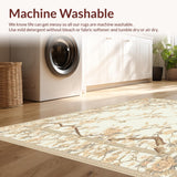 Ultra Soft Area Rug, Non Slip, Stain Resistant, Washable Area Rugs for Living Room, Bedroom, Beige Grey Runner Area Non Slip Rubber Backing(Beige)