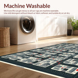 Ultra Soft Area Rug, Non Slip, Stain Resistant, Washable Area Rugs for Living Room, Bedroom, Urban Cartoon Landscape Vibes(Gray)