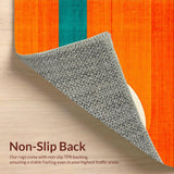 Ultra Soft Area Rug, Non Slip, Stain Resistant, Washable Area Rugs for Living Room, Bedroom, Vibrant Teal Orange Fusion(Orange)
