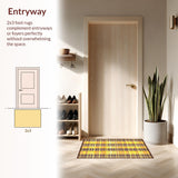 Ultra Soft Area Rug, Non Slip, Stain Resistant, Washable Area Rugs for Living Room, Bedroom, Cute Farmhouse Inspired Design(Gold)
