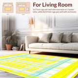 Ultra Soft Area Rug, Non Slip, Stain Resistant, Washable Area Rugs for Living Room, Bedroom, Sun Kissed Patio Modern Geometric Design(Yellow)