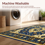 Ultra Soft Area Rug, Non Slip, Stain Resistant, Washable Area Rugs for Living Room, Bedroom, Vintage Beige(Blue)