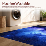 Ultra Soft Area Rug, Non Slip, Stain Resistant, Washable Area Rugs for Living Room, Bedroom, Starry Dreamscape Abstract Vision(Blue)