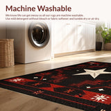 Ultra Soft Area Rug, Non Slip, Stain Resistant, Washable Area Rugs for Living Room, Bedroom, Earthy Western Geometric Elegance(Black)