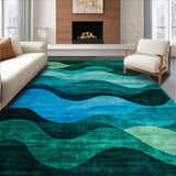 Ultra Soft Area Rug, Non Slip, Stain Resistant, Washable Area Rugs for Living Room, Bedroom, Eclectic Modern Color Splash(Blue)