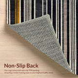 Ultra Soft Area Rug, Non Slip, Stain Resistant, Washable Area Rugs for Living Room, Bedroom, Coal & Bone Stripe Woven Rug Reversible Floor Decor(Gray)