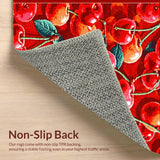 Ultra Soft Area Rug, Non Slip, Stain Resistant, Washable Area Rugs for Living Room, Bedroom, Fresh Contemporary Fruit Design(Red)