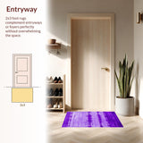 Ultra Soft Area Rug, Non Slip, Stain Resistant, Washable Area Rugs for Living Room, Bedroom, Unique Contemporary Tie-Dye Flair(Purple)