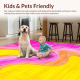 Ultra Soft Area Rug, Non Slip, Stain Resistant, Washable Area Rugs for Living Room, Bedroom, Sunny Cheerful Watercolor Style(Yellow)