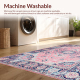 Ultra Soft Area Rug, Non Slip, Stain Resistant, Washable Area Rugs for Living Room, Bedroom, Cozy Lattice Patterned Visuals(Pink)