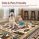 Ultra Soft Area Rug, Non Slip, Stain Resistant, Washable Area Rugs for Living Room, Bedroom, Neutral Tribal Geometric Living Room Stain-Resistant Rug(Blue)