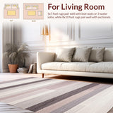 Ultra Soft Area Rug, Non Slip, Stain Resistant, Washable Area Rugs for Living Room, Bedroom, Contemporary Soft Mauve and Taupe(Gray)