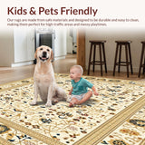 Ultra Soft Area Rug, Non Slip, Stain Resistant, Washable Area Rugs for Living Room, Bedroom, Woven Neutral Beige(Beige)