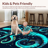 Ultra Soft Area Rug, Non Slip, Stain Resistant, Washable Area Rugs for Living Room, Bedroom, Ocean Depths Sea Beast Area Rug(Blue)