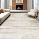 Ultra Soft Area Rug, Non Slip, Stain Resistant, Washable Area Rugs for Living Room, Bedroom, Modern Boho with Abstract Distressed and Color Fades(Beige)