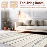 Ultra Soft Area Rug, Non Slip, Stain Resistant, Washable Area Rugs for Living Room, Bedroom, Rustic Toned Striped Texture(Gray)