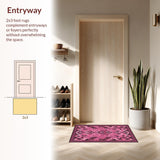 Ultra Soft Area Rug, Non Slip, Stain Resistant, Washable Area Rugs for Living Room, Bedroom, Vibrant Animal Print Elegance(Pink)
